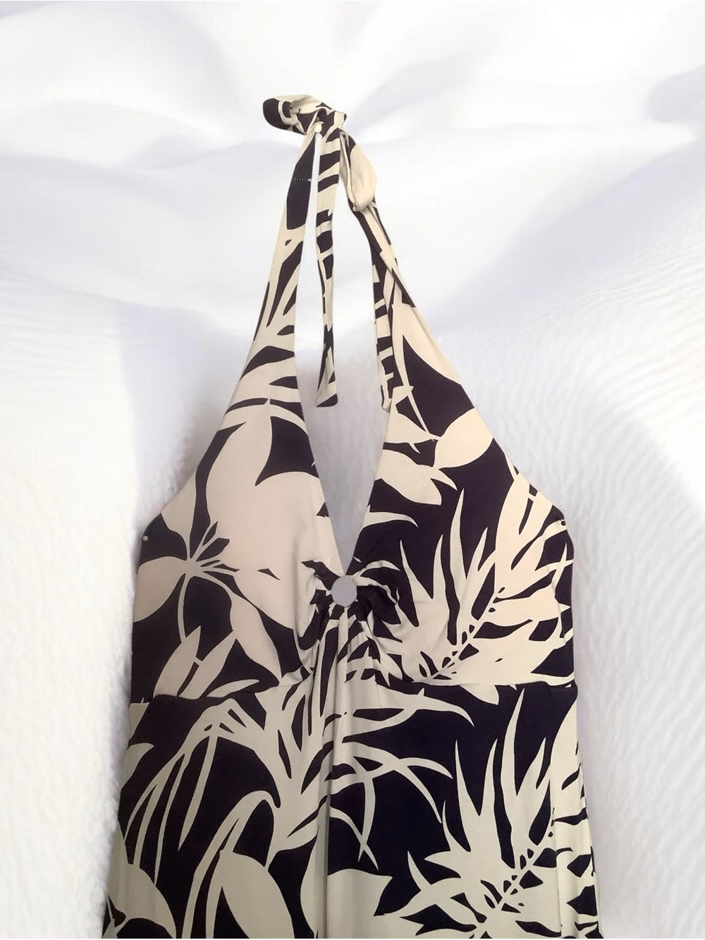 Tommy Bahama Navy and White Tropical Halter Dress Size M - Picture 5 of 14